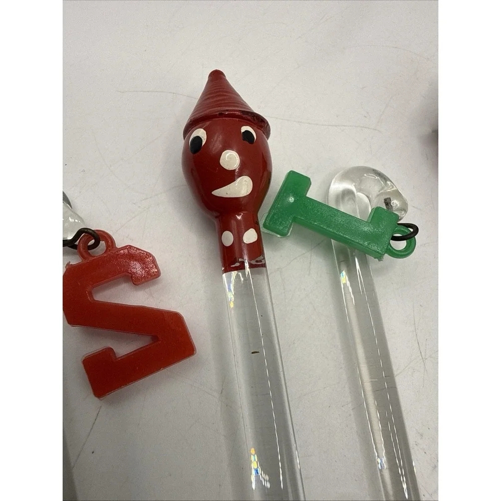 Vintage Hand Blown Glass Swizzle Sticks Cocktail Stirrers Set of 5
